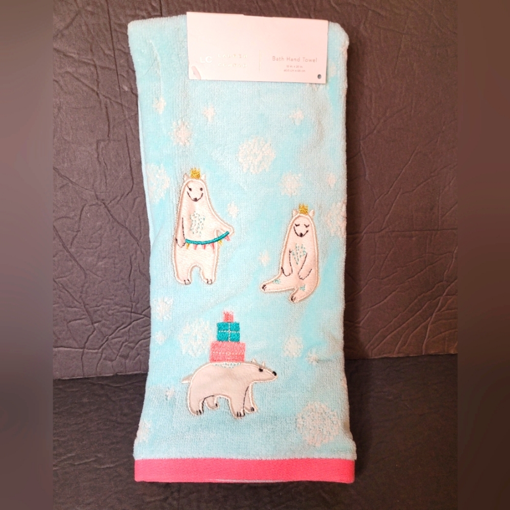 LC Lauren Conrad Polar Bear Hand Towel NWT